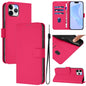 Skin Feel Solid Color Leather Phone Case with Lanyard, For iPhone 11 Pro