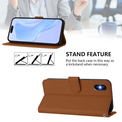 Skin Feel Solid Color Leather Phone Case with Lanyard