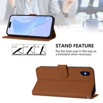 Skin Feel Solid Color Leather Phone Case with Lanyard