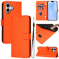 Skin Feel Solid Color Leather Phone Case with Lanyard, For iPhone 17