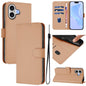 Skin Feel Solid Color Leather Phone Case with Lanyard, For iPhone 17
