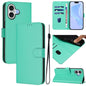 Skin Feel Solid Color Leather Phone Case with Lanyard, For iPhone 17