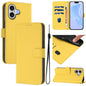 Skin Feel Solid Color Leather Phone Case with Lanyard, For iPhone 17