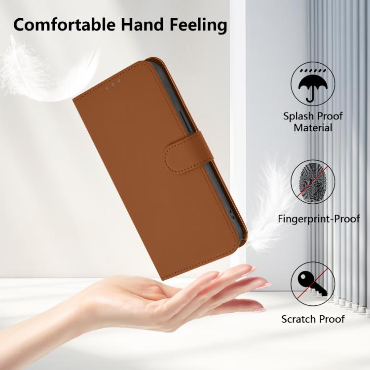 Skin Feel Solid Color Leather Phone Case with Lanyard, For iPhone Air
