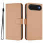 Skin Feel Solid Color Leather Phone Case with Lanyard