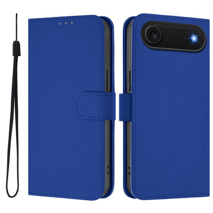 Skin Feel Solid Color Leather Phone Case with Lanyard, For iPhone Air