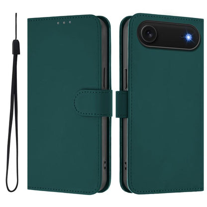 Skin Feel Solid Color Leather Phone Case with Lanyard, For iPhone Air