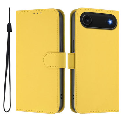Skin Feel Solid Color Leather Phone Case with Lanyard, For iPhone Air