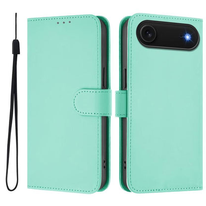 Skin Feel Solid Color Leather Phone Case with Lanyard, For iPhone Air