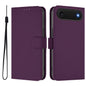 Skin Feel Solid Color Leather Phone Case with Lanyard