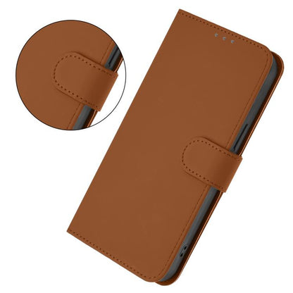 Skin Feel Solid Color Leather Phone Case with Lanyard