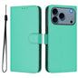 Skin Feel Solid Color Leather Phone Case with Lanyard, For iPhone 17 Pro Max