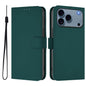 Skin Feel Solid Color Leather Phone Case with Lanyard, For iPhone 17 Pro Max
