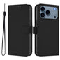 Skin Feel Solid Color Leather Phone Case with Lanyard, For iPhone 17 Pro Max