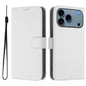 Skin Feel Solid Color Leather Phone Case with Lanyard, For iPhone 17 Pro Max