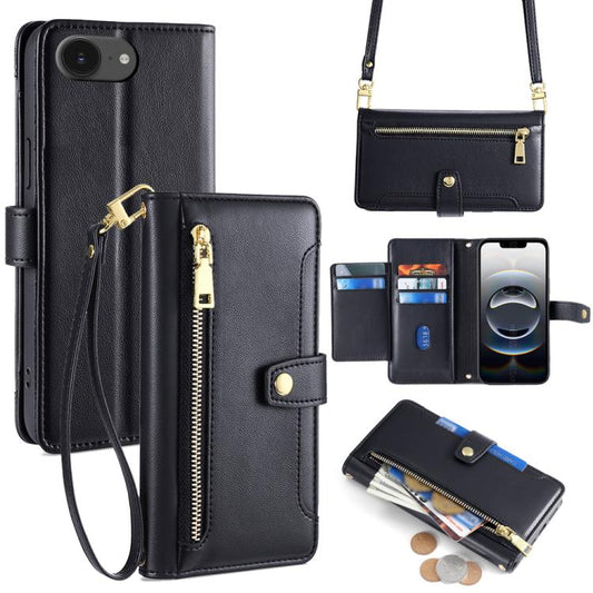 Sheep Texture Cross-body Zipper Wallet Leather Phone Case, For iPhone 17e / 16e, For iPhone 17 Pro Max, For iPhone 17 Pro, For iPhone 17
