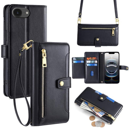 Sheep Texture Cross-body Zipper Wallet Leather Phone Case, For iPhone 18 Pro / 17 Pro, For iPhone 18 Pro Max / 17 Pro Max, For iPhone 17e / 16e, For iPhone 17