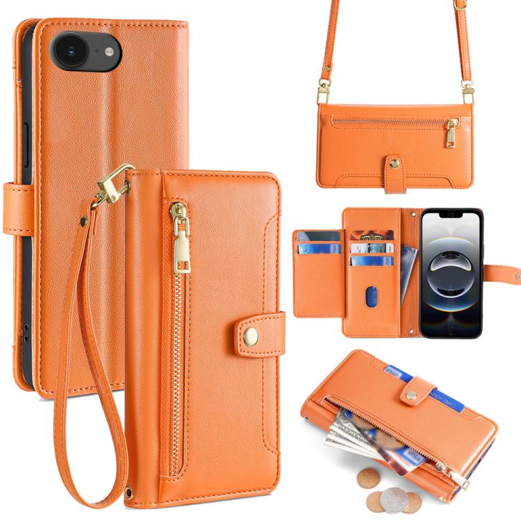 Sheep Texture Cross-body Zipper Wallet Leather Phone Case, For iPhone 18 Pro / 17 Pro, For iPhone 18 Pro Max / 17 Pro Max, For iPhone 17e / 16e, For iPhone 17