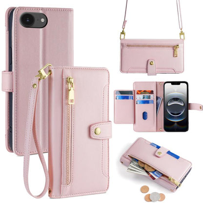 Sheep Texture Cross-body Zipper Wallet Leather Phone Case, For iPhone 18 Pro / 17 Pro, For iPhone 18 Pro Max / 17 Pro Max, For iPhone 17e / 16e, For iPhone 17