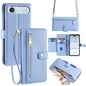 Sheep Texture Cross-body Zipper Wallet Leather Phone Case, For iPhone Air, For iPhone 16 Pro Max, For iPhone 16 Pro, For iPhone 16 Plus
