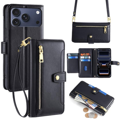 Sheep Texture Cross-body Zipper Wallet Leather Phone Case, For iPhone 18 Pro / 17 Pro, For iPhone 18 Pro Max / 17 Pro Max, For iPhone 17e / 16e, For iPhone 17