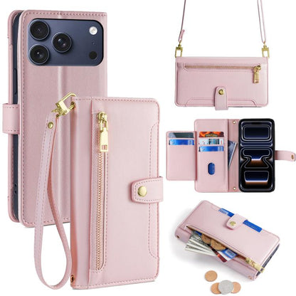 Sheep Texture Cross-body Zipper Wallet Leather Phone Case, For iPhone 18 Pro / 17 Pro, For iPhone 18 Pro Max / 17 Pro Max, For iPhone 17e / 16e, For iPhone 17