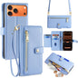 Sheep Texture Cross-body Zipper Wallet Leather Phone Case, For iPhone 18 Pro / 17 Pro, For iPhone 18 Pro Max / 17 Pro Max, For iPhone 17e / 16e, For iPhone 17