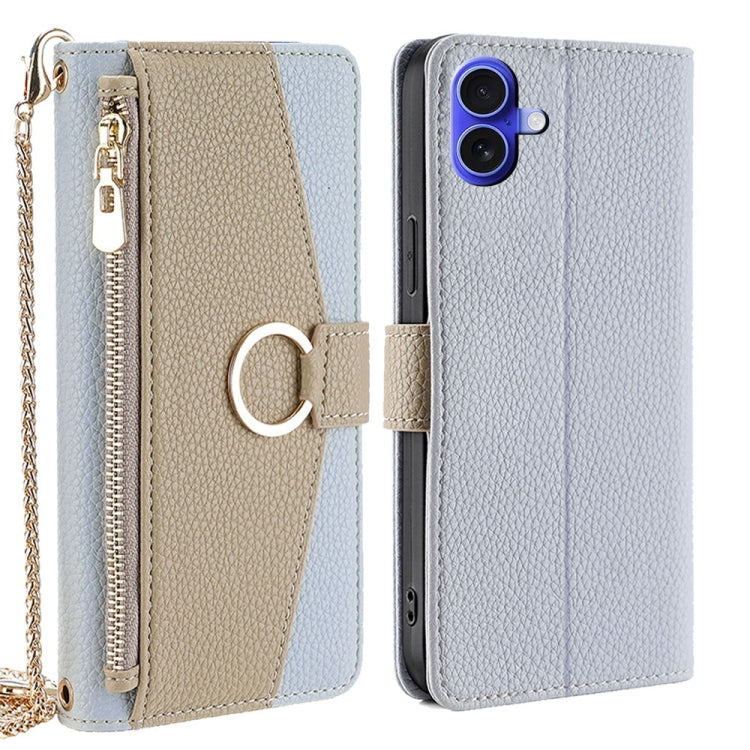 Crossbody Litchi Texture Leather Phone Case, For iPhone Air, For iPhone 16 Pro Max, For iPhone 16 Pro, For iPhone 16 Plus
