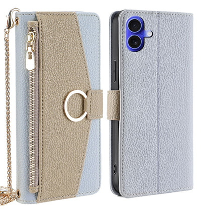 Crossbody Litchi Texture Leather Phone Case, For iPhone Air, For iPhone 16 Pro Max, For iPhone 16 Pro, For iPhone 16 Plus