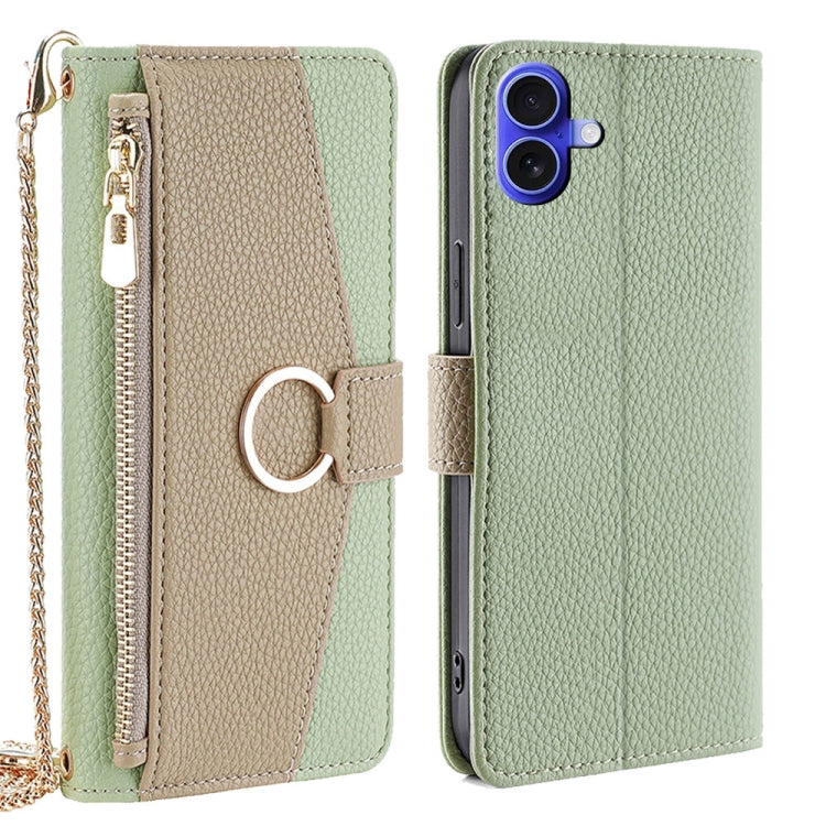 Crossbody Litchi Texture Leather Phone Case, For iPhone Air, For iPhone 16 Pro Max, For iPhone 16 Pro, For iPhone 16 Plus