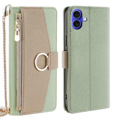 Crossbody Litchi Texture Leather Phone Case, For iPhone Air, For iPhone 16 Pro Max, For iPhone 16 Pro, For iPhone 16 Plus