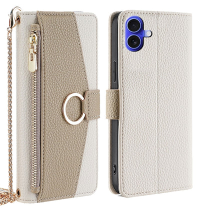 Crossbody Litchi Texture Leather Phone Case, For iPhone Air, For iPhone 16 Pro Max, For iPhone 16 Pro, For iPhone 16 Plus