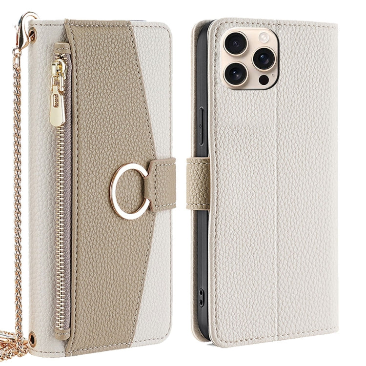 Crossbody Litchi Texture Leather Phone Case, For iPhone Air, For iPhone 16 Pro Max, For iPhone 16 Pro, For iPhone 16 Plus