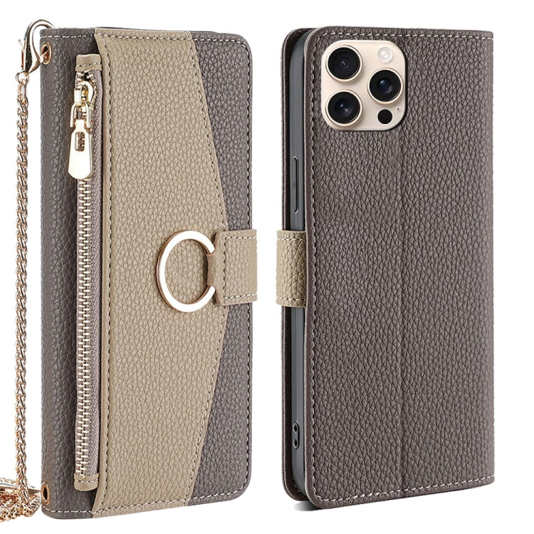 Crossbody Litchi Texture Leather Phone Case, For iPhone Air, For iPhone 16 Pro Max, For iPhone 16 Pro, For iPhone 16 Plus