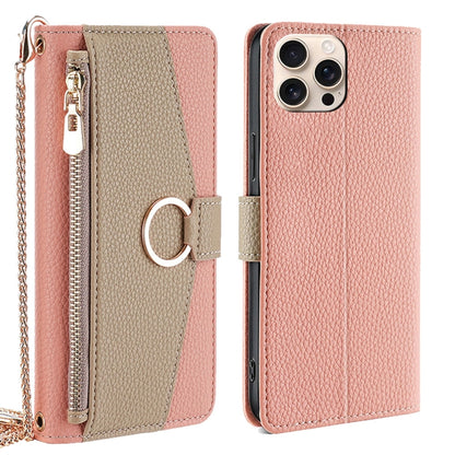 Crossbody Litchi Texture Leather Phone Case, For iPhone Air, For iPhone 16 Pro Max, For iPhone 16 Pro, For iPhone 16 Plus