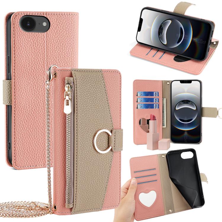 Crossbody Litchi Texture Leather Phone Case, For iPhone 18 Pro / 17 Pro, For iPhone 18 Pro Max / 17 Pro Max, For iPhone 17e / 16e, For iPhone 17
