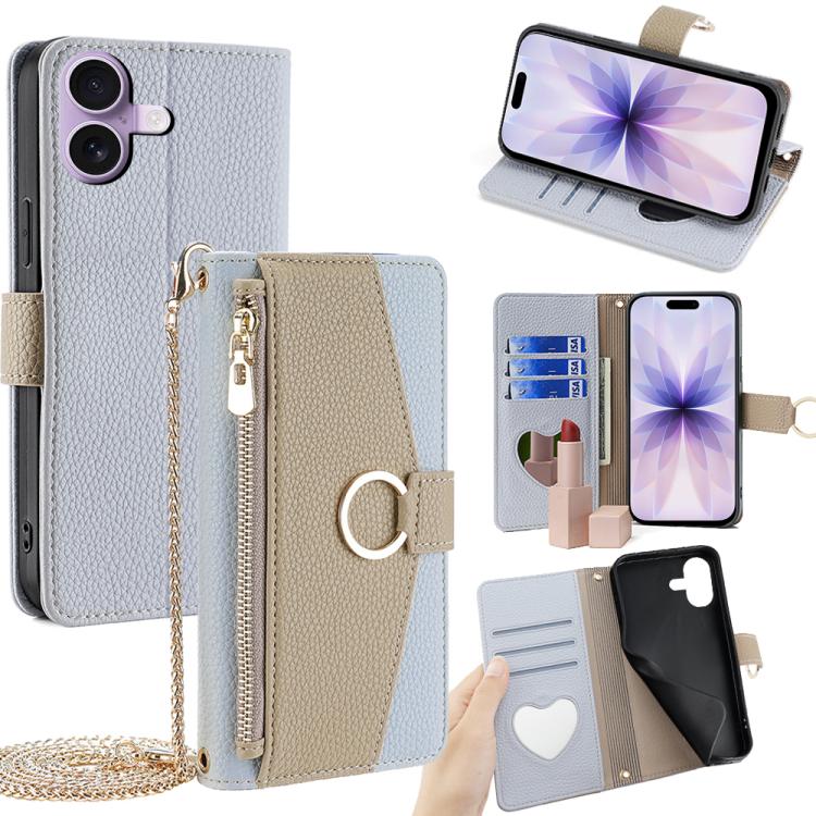 Crossbody Litchi Texture Leather Phone Case, For iPhone 18 Pro / 17 Pro, For iPhone 18 Pro Max / 17 Pro Max, For iPhone 17e / 16e, For iPhone 17