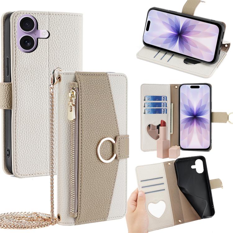 Crossbody Litchi Texture Leather Phone Case, For iPhone 17e / 16e, For iPhone 17 Pro Max, For iPhone 17 Pro, For iPhone 17