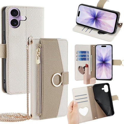 Crossbody Litchi Texture Leather Phone Case, For iPhone 17e / 16e, For iPhone 17 Pro Max, For iPhone 17 Pro, For iPhone 17