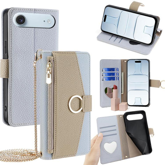 Crossbody Litchi Texture Leather Phone Case, For iPhone Air, For iPhone 16 Pro Max, For iPhone 16 Pro, For iPhone 16 Plus