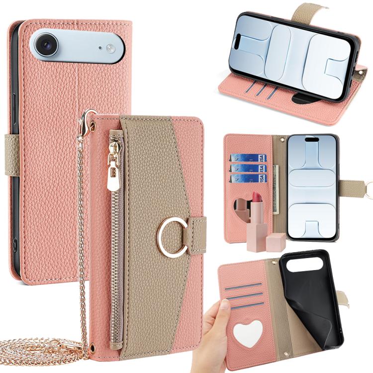 Crossbody Litchi Texture Leather Phone Case, For iPhone Air, For iPhone 16 Pro Max, For iPhone 16 Pro, For iPhone 16 Plus