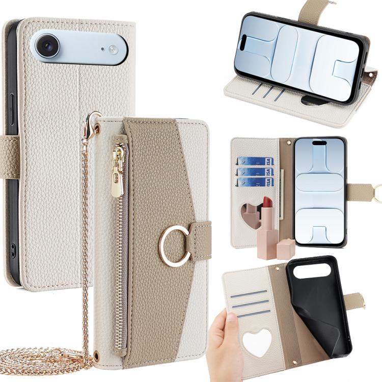 Crossbody Litchi Texture Leather Phone Case, For iPhone Air, For iPhone 16 Pro Max, For iPhone 16 Pro, For iPhone 16 Plus