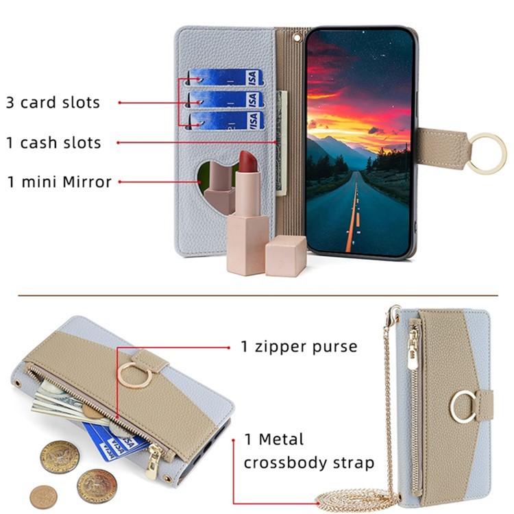 Crossbody Litchi Texture Leather Phone Case, For iPhone 18 Pro / 17 Pro, For iPhone 18 Pro Max / 17 Pro Max, For iPhone 17e / 16e, For iPhone 17