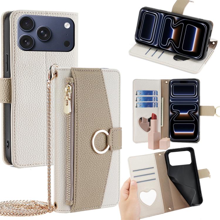 Crossbody Litchi Texture Leather Phone Case, For iPhone 18 Pro / 17 Pro, For iPhone 18 Pro Max / 17 Pro Max, For iPhone 17e / 16e, For iPhone 17