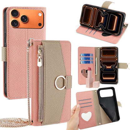 Crossbody Litchi Texture Leather Phone Case, For iPhone 18 Pro / 17 Pro, For iPhone 18 Pro Max / 17 Pro Max, For iPhone 17e / 16e, For iPhone 17