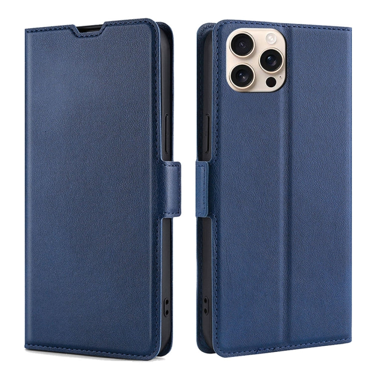 Ultra-thin Voltage Side Buckle Horizontal Flip Leather Phone Case, For iPhone 16 Pro, For iPhone 16 Plus, For iPhone 16