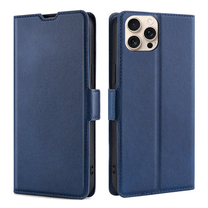 Ultra-thin Voltage Side Buckle Horizontal Flip Leather Phone Case, For iPhone 16 Pro, For iPhone 16 Plus, For iPhone 16