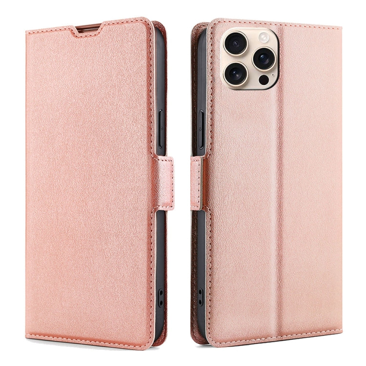 Ultra-thin Voltage Side Buckle Horizontal Flip Leather Phone Case, For iPhone 16 Pro, For iPhone 16 Plus, For iPhone 16