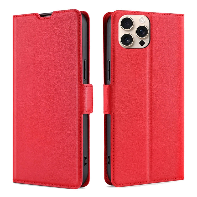 Ultra-thin Voltage Side Buckle Horizontal Flip Leather Phone Case, For iPhone 16 Pro, For iPhone 16 Plus, For iPhone 16