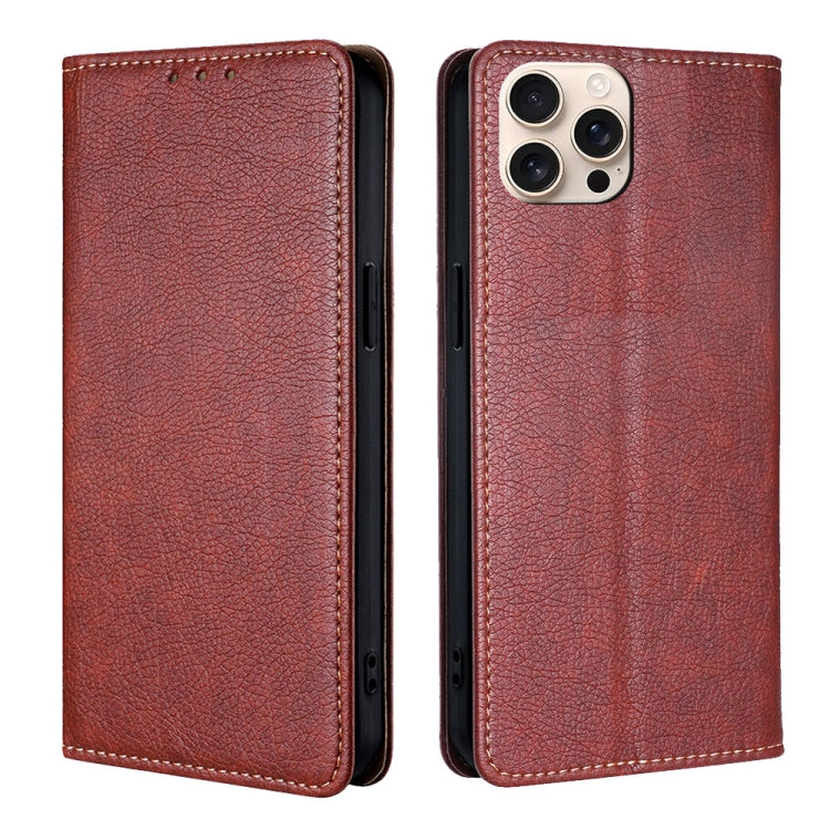 Gloss Oil Solid Color Magnetic Leather Phone Case, For iPhone Air, For iPhone 16 Pro Max, For iPhone 16 Pro, For iPhone 16 Plus